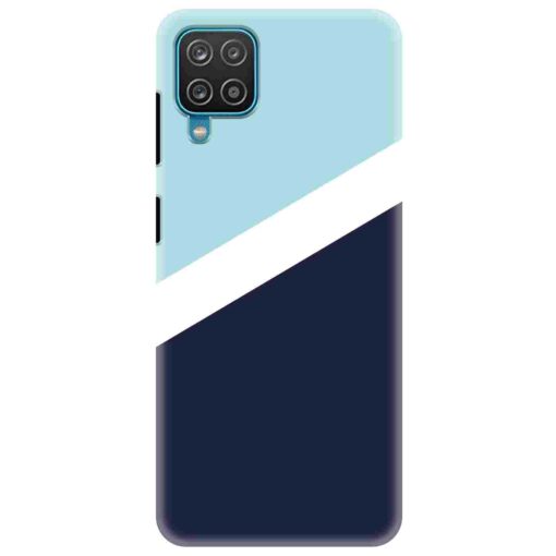 Samsung A12 Mobile Cover Blue Slanting Designer