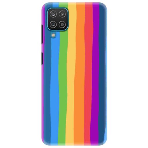 Samsung A12 Mobile Cover Colorful Dark Shade Rainbow