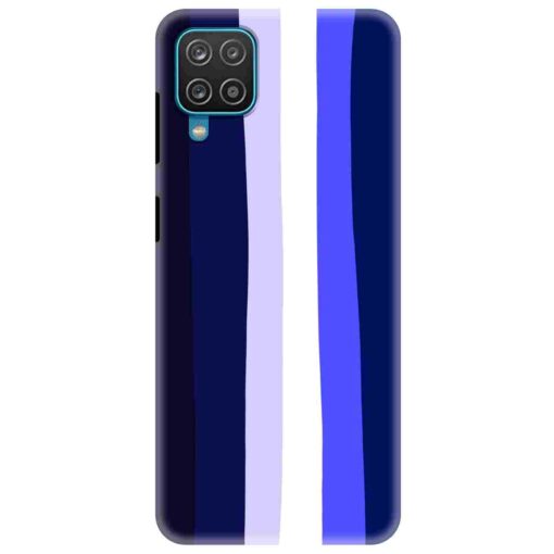 Samsung A12 Mobile Cover Prussian Blue Shade Rainbow