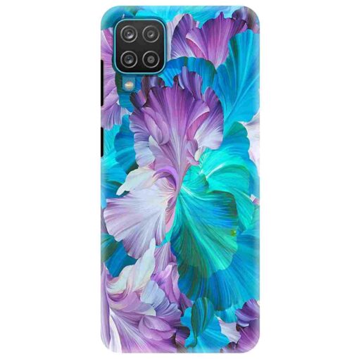 Samsung A12 Mobile Cover Purple Blue Floral FLOG