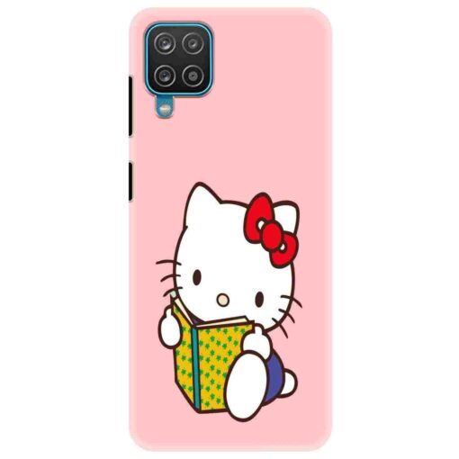 Samsung A12 Mobile Cover Studying Cute Kitty
