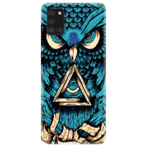 Samsung A21s Mobile Cover Blue Almighty Owl