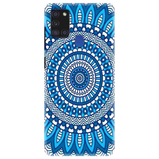 Samsung A21s Mobile Cover Blue Mandala Art