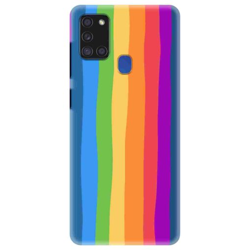 Samsung A21s Mobile Cover Colorful Dark Shade Rainbow