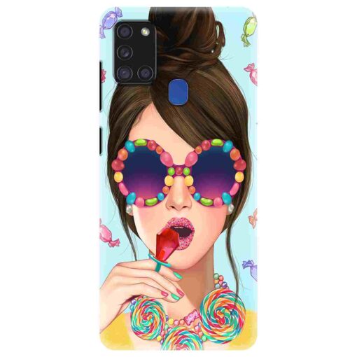 Samsung A21s Mobile Cover Girl With Lollipop
