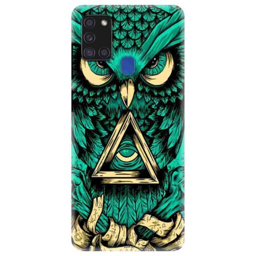 Samsung A21s Mobile Cover Green Almighty Owl