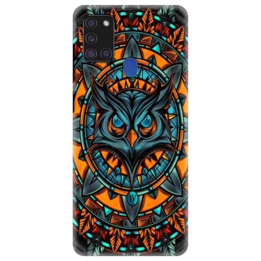 Samsung A21s Mobile Cover Orange Amighty Owl