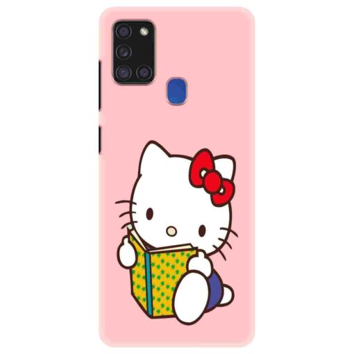 Samsung A21s Mobile Cover Studying Cute Kitty