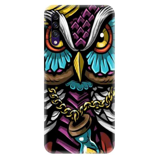 Samsung A30s Mobile Cover Multicolor Owl With Chain