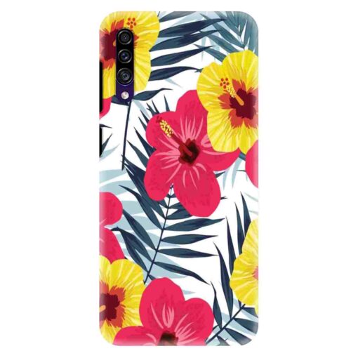 Samsung A30s Mobile Cover Red Yellow Floral FLOB