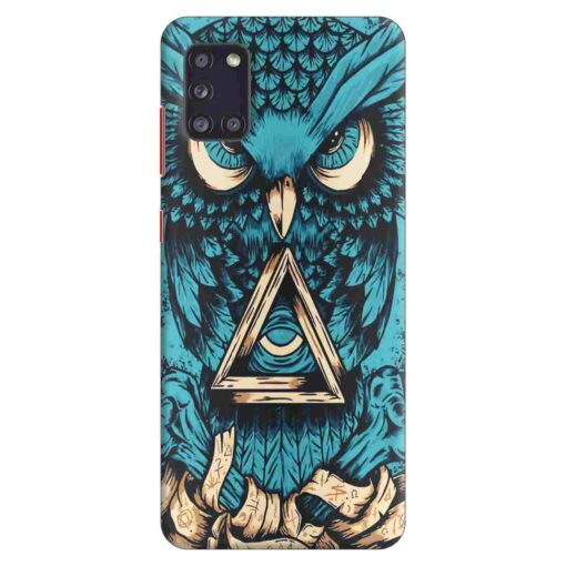 Samsung A31 Mobile Cover Blue Almighty Owl