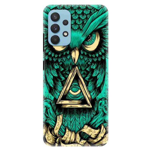 Samsung A32 Mobile Cover Green Almighty Owl