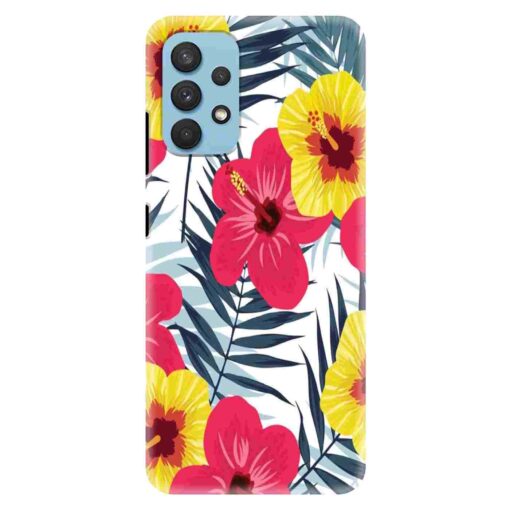 Samsung A32 Mobile Cover Red Yellow Floral FLOB