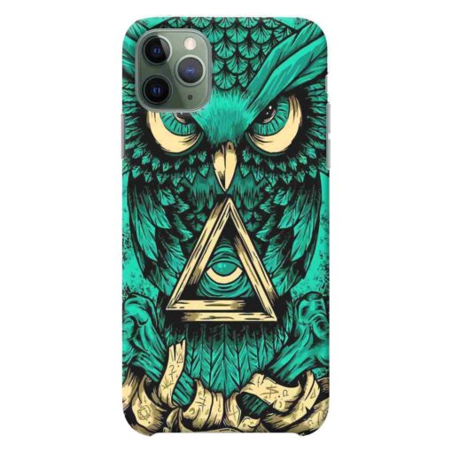 iPhone 11 Pro Max Mobile Cover Green Almighty Owl