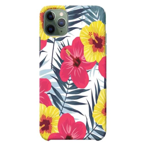iPhone 11 Pro Max Mobile Cover Red Yellow Floral FLOB