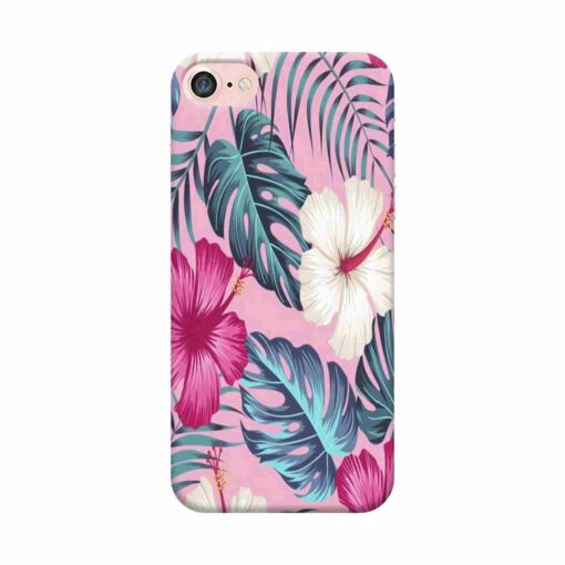 iPhone 7 Mobile Cover White Pink Floral DE3