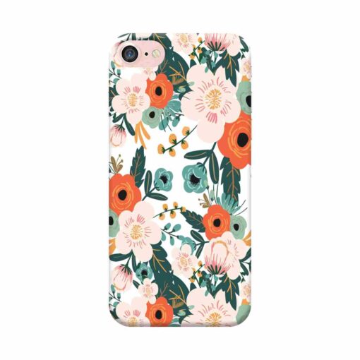 iPhone 7 Mobile Cover White Red Floral FLOI