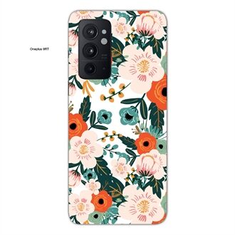 Oneplus 9 RT Mobile Cover White Red Floral FLOI