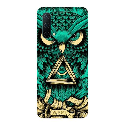 Oneplus Nord CE 5G Mobile Cover Green Almighty Owl