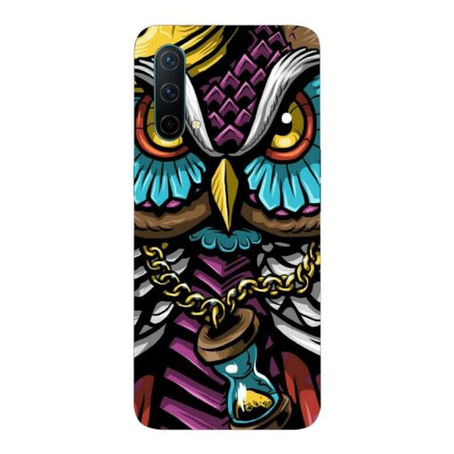 Oneplus Nord CE 5G Mobile Cover Multicolor Owl With Chain