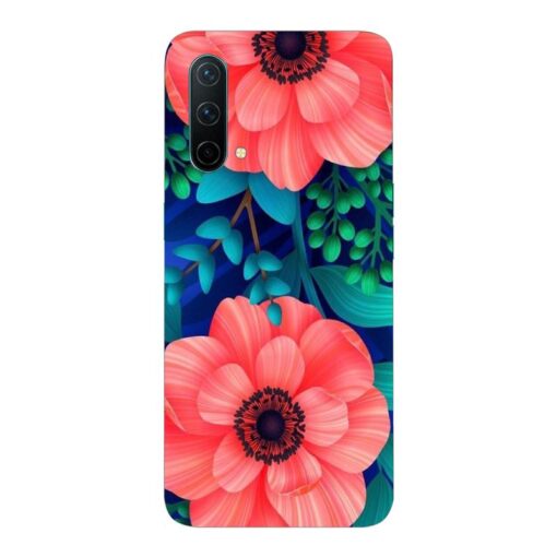 Oneplus Nord CE 5G Mobile Cover Peach Floral