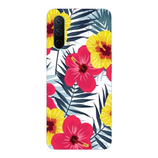 Oneplus Nord CE 5G Mobile Cover Red Yellow Floral FLOB