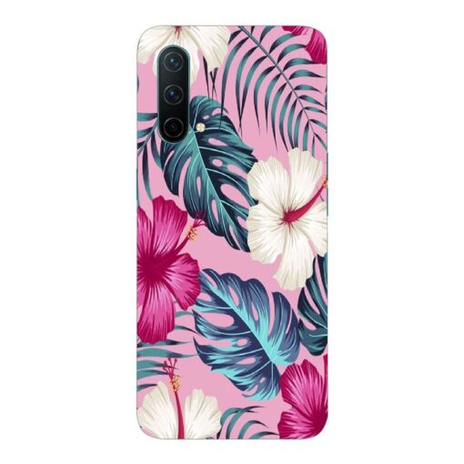Oneplus Nord CE 5G Mobile Cover White Pink Floral DE3