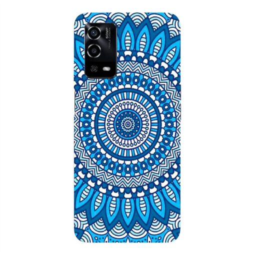 Oppo A55 Mobile Cover Blue Mandala Art