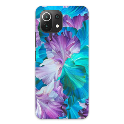 Mi 11 Lite Mobile Cover Purple Blue Floral FLOG