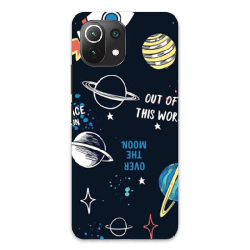 Mi 11 Lite Mobile Cover Space Fun Doodle