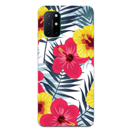 Oneplus 8t Mobile Cover Red Yellow Floral FLOB