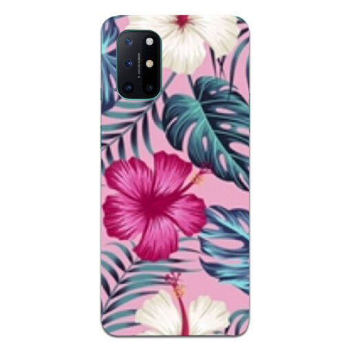 Oneplus 8t Mobile Cover White Pink Floral DE3
