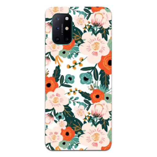 Oneplus 8t Mobile Cover White Red Floral FLOI