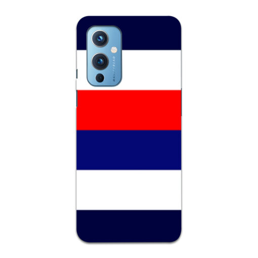 Oneplus 9 Mobile Cover Blue Red Horizontal Line
