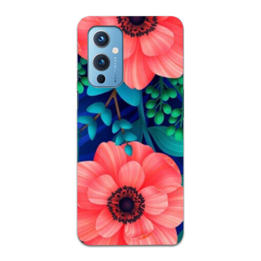 Oneplus 9 Mobile Cover Peach Floral