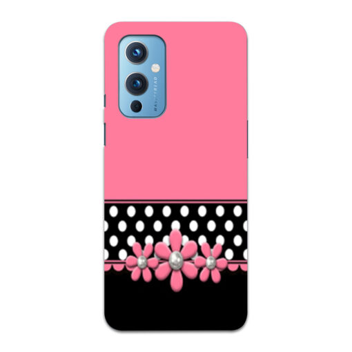 Oneplus 9 Mobile Cover Pink black Floral