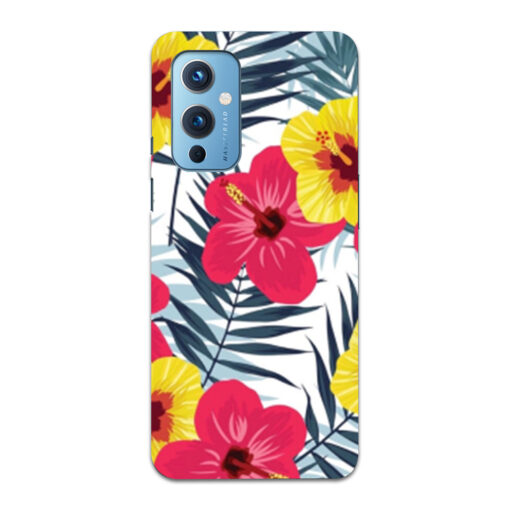 Oneplus 9 Mobile Cover Red Yellow Floral FLOB
