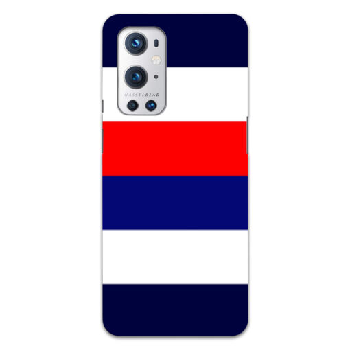 Oneplus 9 Pro Mobile Cover Blue Red Horizontal Line
