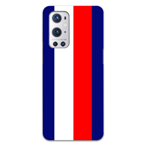 Oneplus 9 Pro Mobile Cover Blue Red Straight Line