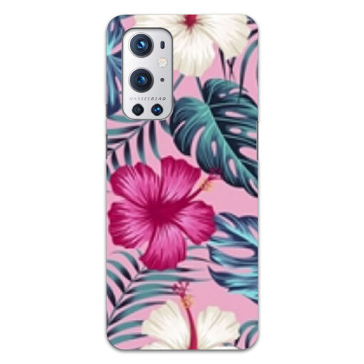 Oneplus 9 Pro Mobile Cover White Pink Floral DE3