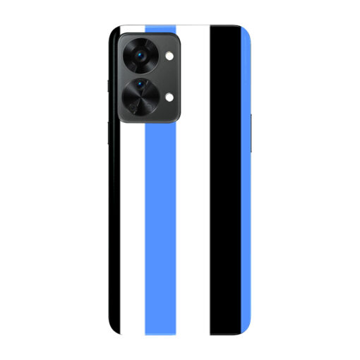 Oneplus Nord 2 Mobile Cover Blue Black Straight Rainbow