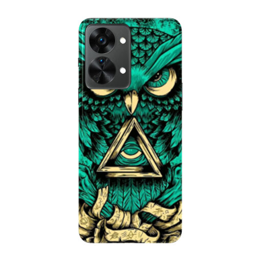 Oneplus Nord 2 Mobile Cover Green Almighty Owl