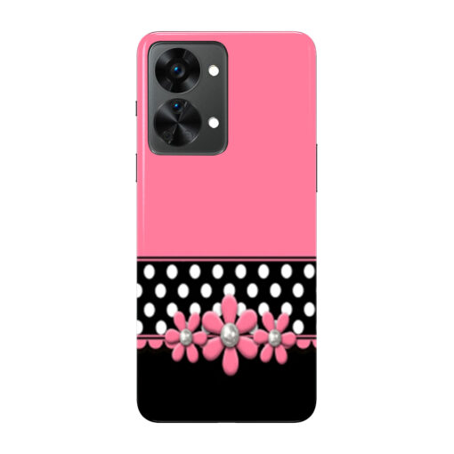 Oneplus Nord 2 Mobile Cover Pink black Floral