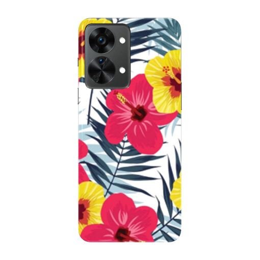Oneplus Nord 2 Mobile Cover Red Yellow Floral FLOB