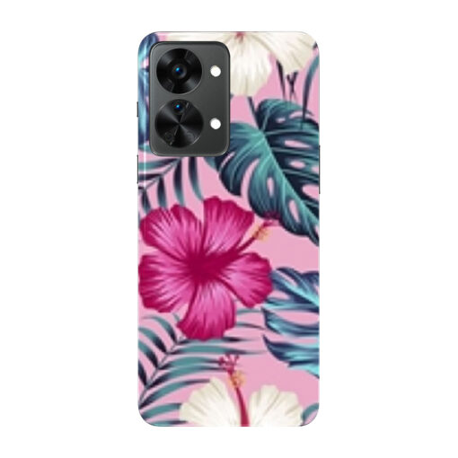 Oneplus Nord 2 Mobile Cover White Pink Floral DE3