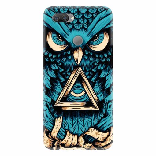 Oppo A12 Mobile Cover Blue Almighty Owl