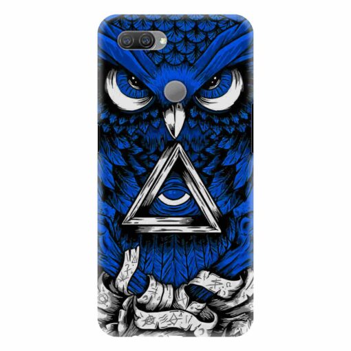 Oppo A12 Mobile Cover Blue Owl