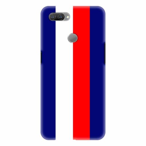 Oppo A12 Mobile Cover Blue Red Straight Line