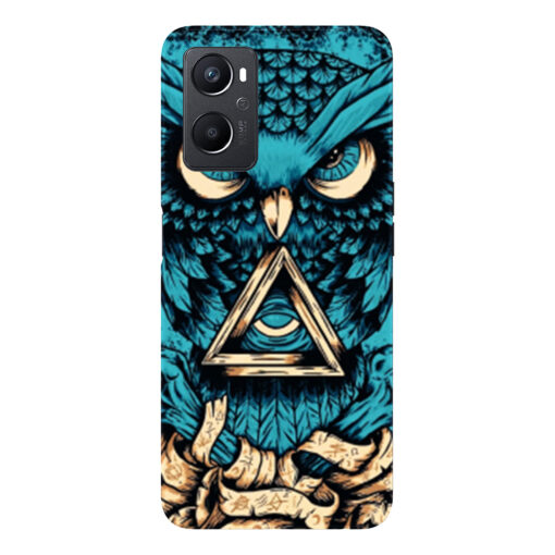 Oppo A96 Mobile Cover Blue Almighty Owl