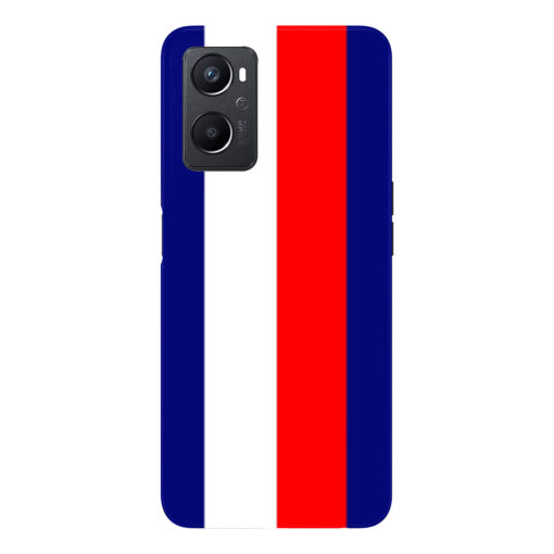 Oppo A96 Mobile Cover Blue Red Straight Line